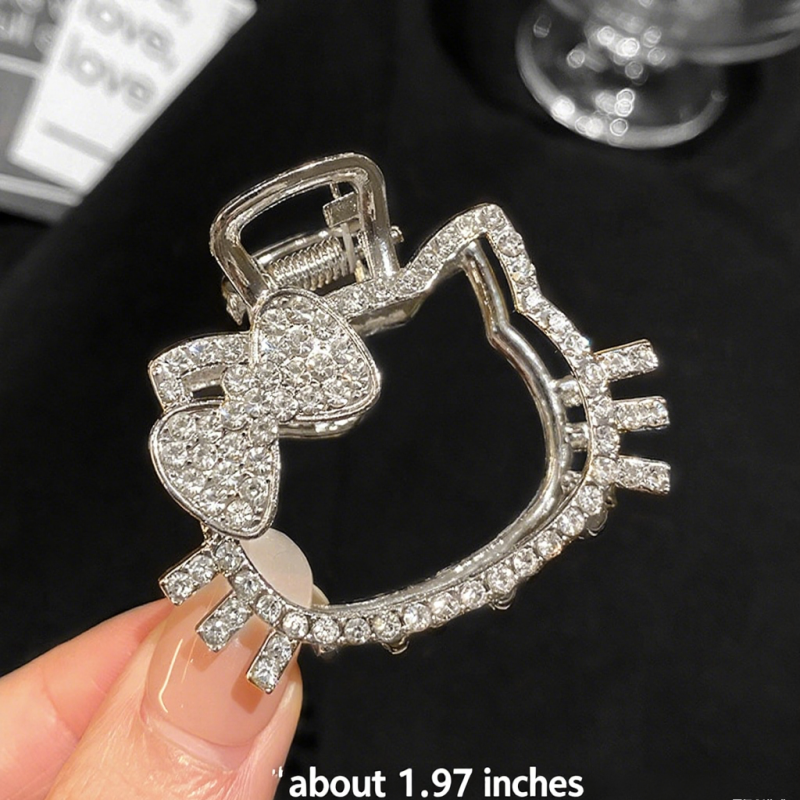 Sparkly Metal Hello Kitty Back Hair Claw Clip