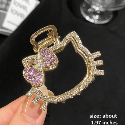 Sparkly Metal Hello Kitty Back Hair Claw Clip