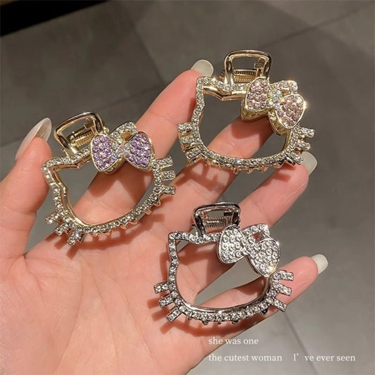Sparkly Metal Hello Kitty Back Hair Claw Clip