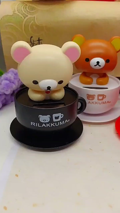 Tea Cup Solar Bobble Figurine